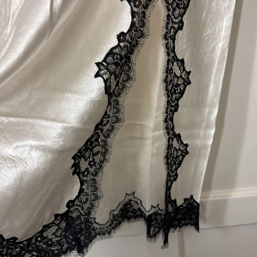 J.Crew Gwyneth lace-trim slip skirt in textured satin CD354